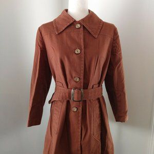 London Fog Vintage Brown Belted Trench Coat Women's Size 14 Regular
